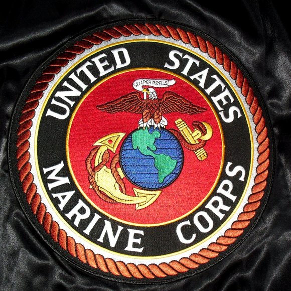 USMC Marines Vintage Mens Nylon Style Button Jacket Coat sz. XL New Front Back - Picture 5 of 6